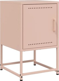 vidaXL Κομοδίνο Ροζ 36x39x60,5 εκ. από Χάλυβα