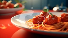 Σετ των 2 Intra Συλλεκτικό Ξύλινο Παζλ Plywood 4mm - Σπαγγέτι με κεφτεδάκια στο κόκκινο τραπέζι Σε Ξύλινο Κουτί - Διαστάσεις: 10x10 cm – 25 κομμάτια