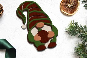 Σετ των 3 Intra απο ξύλο plywood 3mm-4mm πάχος Χριστουγεννιάτικο Διακοσμητικό Gnome, κομμένα Δίασταση 4x4 cm INTRAFABR-84844902