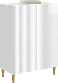 vidaXL Πλαϊνό γραφείο Γυαλιστερό Λευκό 66 x 34,5 x 90 εκ