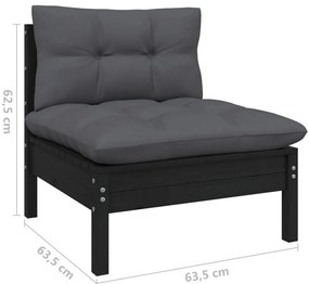 vidaXL Σαλόνι Κήπου 9 Σετ Τεμαχίων από Μασίφ Ξύλο Πεύκου με Μαξιλάρια