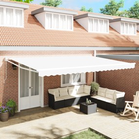 vidaXL Ανασυρόμενη Τέντα Λευκή 500x300 cm