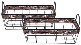 Καλάθια (Σετ 2Τμχ) 128-123-084 42x28x18,5/38x24,5x16,5cm Black Metal