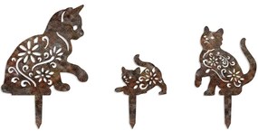 Διακοσμητικό Δαπέδου Κήπου Fam (Σετ 3Τμχ) 565TNL1411 18x22/30x26/40x36cm Rust Aberto Design Μέταλλο