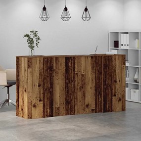 vidaXL Γραφείο υποδοχής Παλιό Ξύλο 200x50x103,5 εκ. Επεξεργασμένο Ξύλο