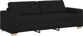 vidaXL Τριθέσιος Καναπές Μαύρος 220x78x80 εκ. Ύφασμα