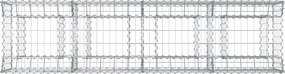 vidaXL Ανασηκωμένο κρεβάτι gabion Ασημί