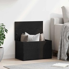 vidaXL Κιβώτιο Αποθήκευσης με Καπάκι Μαύρο Δρυς 60x35x35 εκ Κατασκευασμένο Ξύλο