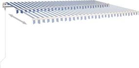 vidaXL Τέντα Συρόμενη Αυτόματη Μπλε / Λευκό 500x350 εκ.