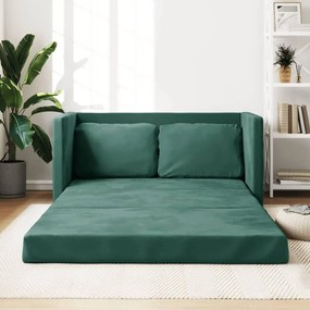vidaXL Καναπές-Κρεβάτι Δαπέδου 2 σε 1 Πράσινος 122x204x55 εκ. Βελούδο