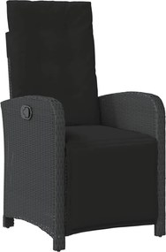 vidaXL Σετ Τραπεζαρίας Κήπου 5 Τεμαχίων Μαύρο Συνθ. Ρατάν με Μαξιλάρια