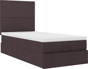 vidaXL Οθωμανικό κρεβάτι με στρώμα Σκούρο καφέ 80x200cm ύφασμα