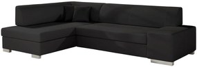 Γωνιακός καναπές Firminio-Μαύρο-Αριστερή