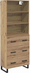 vidaXL Highboard με συρτάρι 2 pcs Artisan Oak Επεξεργασμένο ξύλο