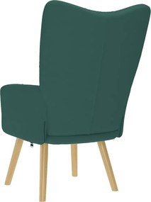 vidaXL Πολυθρόνα Relax Σκούρο Πράσινο Υφασμάτινη