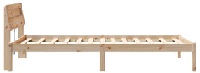 vidaXL Σκελετός Κρεβατιού Καφέ 90 x 190 cm Μασίφ ξύλο πεύκου