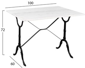 Σετ κήπου Τραπεζαρία HM11874 5 τεμ Μαύρο - Λευκό Μάρμαρο