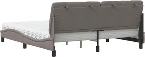 vidaXL Κρεβάτι με Στρώμα Taupe 180x200 εκ. Υφασμάτινο