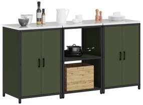 vidaXL Σετ Αποθήκευσης Κουζίνας 3 pcs Ελιά Πράσινη 180 x 50 x 92 εκ.