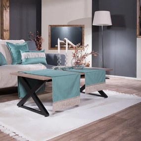 Τραβέρσα Velvet 15 Pine Green Teoran 40Χ160 Cotton-Acrylic