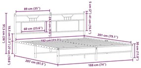 Πλαίσιο Κρεβατιού Χωρ. Στρώμα Sonoma Δρυς 183x203 εκ. Επ. Ξύλο - Καφέ