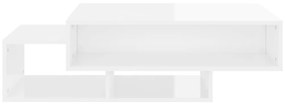 Τραπεζάκι Σαλονιού Γυαλιστερό Λευκό 105x55x32 εκ. Επεξ. Ξύλο - Λευκό