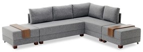 Πολυμορφικός καναπές-κρεβάτι αριστερή γωνία PWF-0155 με ύφασμα ανθρακί 210x280x70εκ Υλικό: FABRIC 071-000327