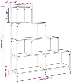 ΒΙΒΛΙΟΘΗΚΗ ΣΚΑΛΑ 4 ΡΑΦΙΑ ΜΑΥΡΗ 139X33,5X149 ΕΚ. ΕΠΕΞΕΡΓ. ΞΥΛΟ 842476