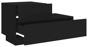 vidaXL Κομοδίνο με Φώτα LED Μαύρο 70 x 36 x 40,5 εκ.