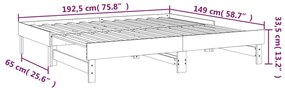 Καναπές Κρεβάτι Συρόμενος 2x(75x190) εκ. Μασίφ Ξύλο Πεύκου - Καφέ