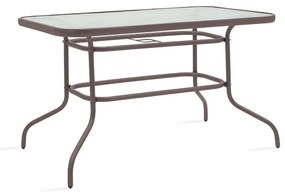 Valor table metal brown-glass 120x70x70cm 120x70x70 εκ.