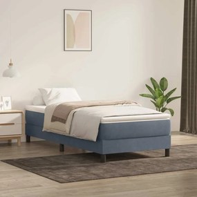 Κρεβάτι Boxspring χωρίς Στρώμα Σκούρο Γκρι 80x220 εκ. Βελούδινο