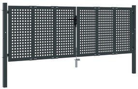 vidaXL Πόρτα Κήπου Ανθρακί 300x100 εκ. Ατσάλι