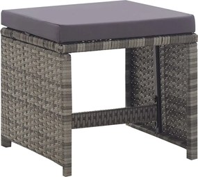 vidaXL Σετ Τραπεζαρίας Εξ. Χώρου 5 τεμ Ανθρακί Συνθ. Ρατάν/Ακακία