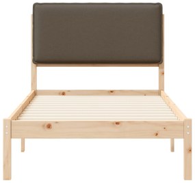 vidaXL Σκελετός Κρεβατιού με Επενδεδυμένο Κεφαλάρι Taupe 100 x 200 cm
