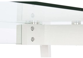 Τραπεζαρία DKD Home Decor Λευκό Διαφανές Κρυστάλλινο Ξύλο MDF 160 x 90 x 75 cm