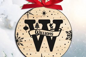 Σετ των 3 Intra απο ξύλο plywood 3mm-4mm πάχος Χριστουγεννιάτικο μονόγραμμα Γράμμα W Δέντρο Δίασταση 8x8 cm INTRAFABR-109618404