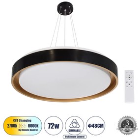 BARCHETTA 61047-P Κρεμαστή Πλαφονιέρα Οροφής LED CCT 72W 8306lm 120° AC 220-240V - Εναλλα