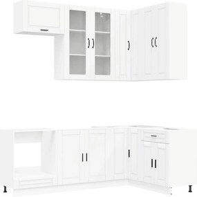 vidaXL Μονάδα κουζίνας PORTO 8 pcs Λευκό Επεξεργασμένο Ξύλο