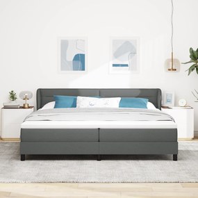 vidaXL Κρεβάτι με Στρώμα  Γκρι Σκούρο 200x200 εκ Υφασμάτινο