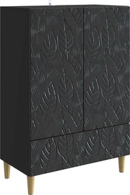vidaXL Πλαϊνό γραφείο Μαύρο 66 x 34,5 x 95 εκ. Επεξεργασμένο Ξύλο