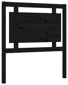 Πλαίσιο Κρεβατιού με Κεφαλάρι Μαύρο 90x190 εκ. Μασίφ Ξύλο - Μαύρο