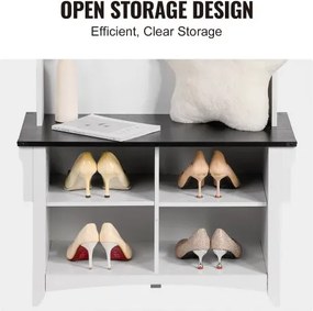 VEVOR Hall Tree Wooden Hall Tree with Bench 5 Hooks for Entryway &amp; Hallway