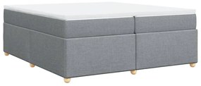 Κρεβάτι Boxspring με Στρώμα Ανοιχτό Γκρι 200x200 εκ. Υφασμάτινο - Γκρι