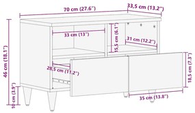 ΝΤΟΥΛΑΠΙ ΤΗΛΕΟΡΑΣΗΣ  70X33,5X46 CM ΜΑΣΙΦ ΞΥΛΟ MANGO 4018665