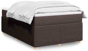 vidaXL Κρεβάτι Boxspring με Στρώμα Σκούρο Καφέ 120x200 εκ. Υφασμάτινο