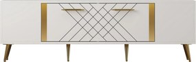 Έπιπλο Τηλεόρασης Λευκό / Χρυσό DETAS 150x35x48,2