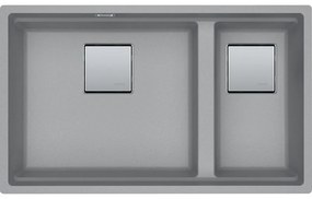 Franke Kubus 2 KNG 120 Stone Grey Υποκαθήμενος Γρανιτένιος Νεροχύτης 80cm