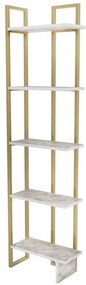 Ραφιέρα Δαπέδου Alice 322RTC1179 45,2x21,6x180cm Marble Effect White-Gold