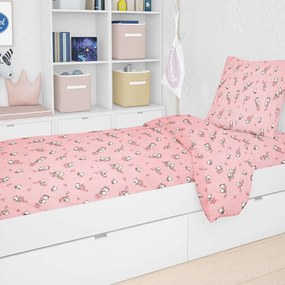 Παπλωματοθήκη Βρεφική Εμπριμέ Birds 15 Pink DimCol 120x160cm 100% Βαμβακερή Φανέλα